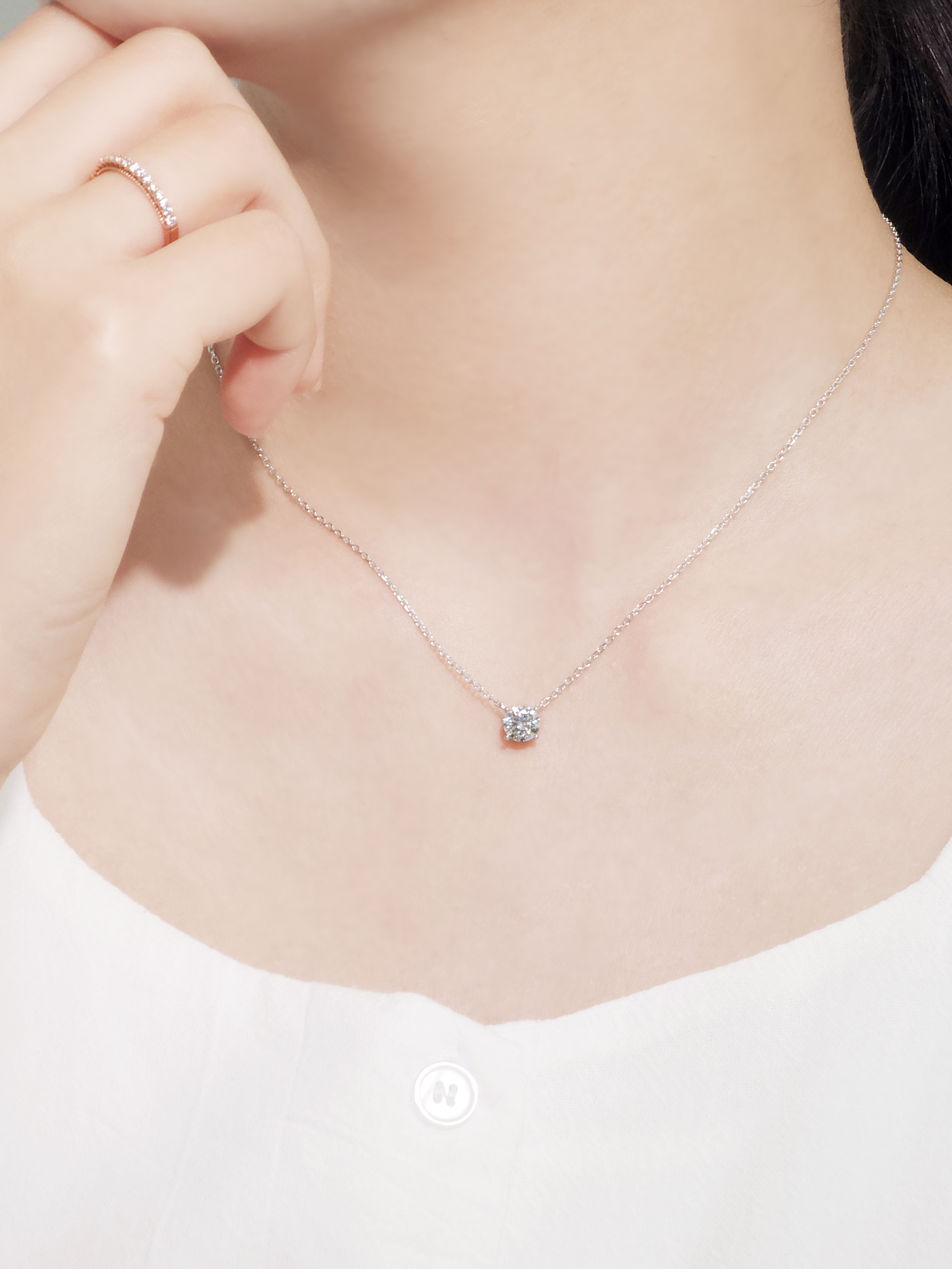 1캐럿 랩다이아 목걸이 일체형 4프롱 IGI 랩다이아몬드 D컬러 14k 18k 이미지 7