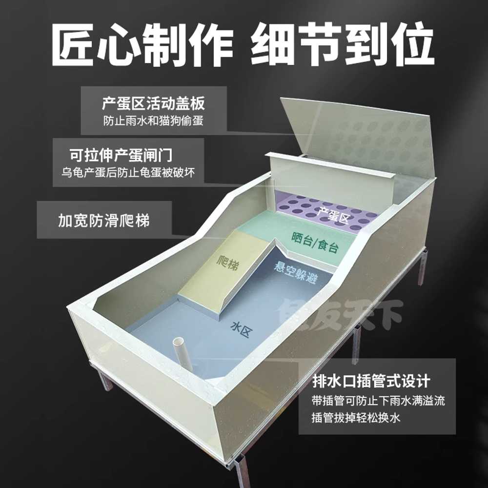 거북이 수조 플라스틱 가정용 발코니 그물망 사육장 80x45x35 - 상세 이미지 3