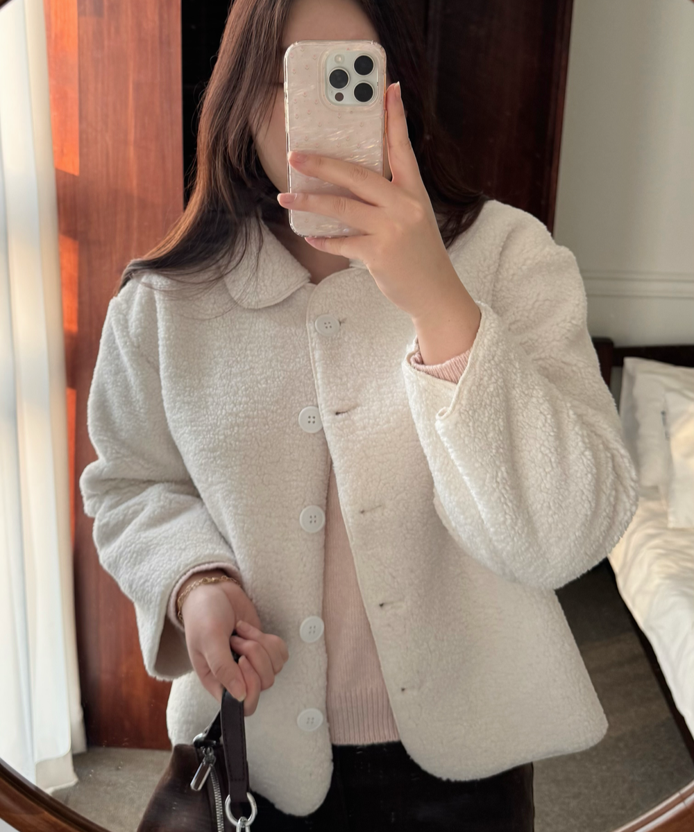 여성무스탕자켓 양털 뽀글이 무스탕 코트 - 상품 이미지