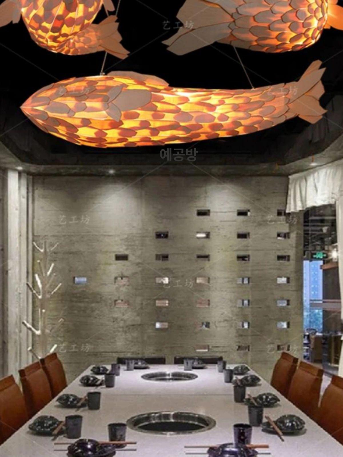 물고기 샹들리에 이자카야 일식집 호텔 식당 인테리어 - 상세 이미지 2