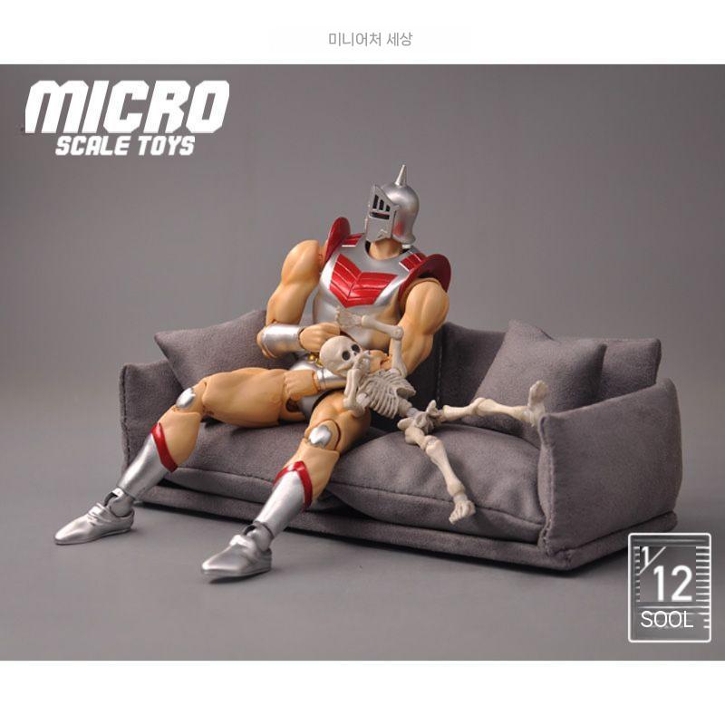 스케일 미니어처 의자 인형 하우스 거실 침실 그레이 러브시트 소파 (18x7.3x5. 1/12 스케일 모델 - 상세 이미지 4