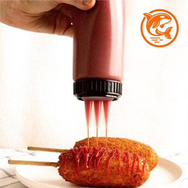 주방 소스 분배기 실리콘 재질 노즐 용기 710ml 다용도 필수 아이템 - 상품 이미지