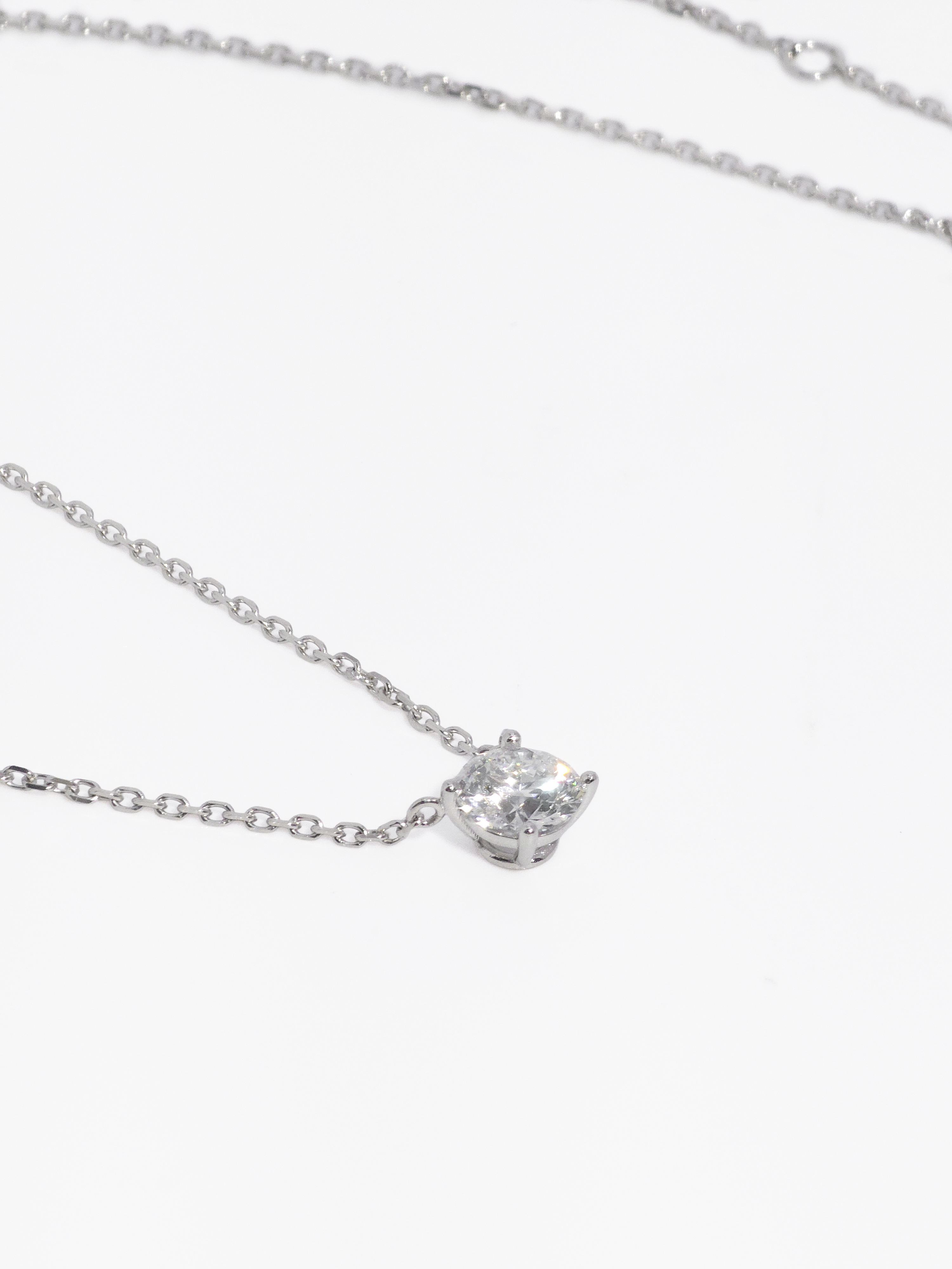 1캐럿 랩다이아 목걸이 일체형 4프롱 IGI 랩다이아몬드 D컬러 14k 18k - 상세 이미지 4