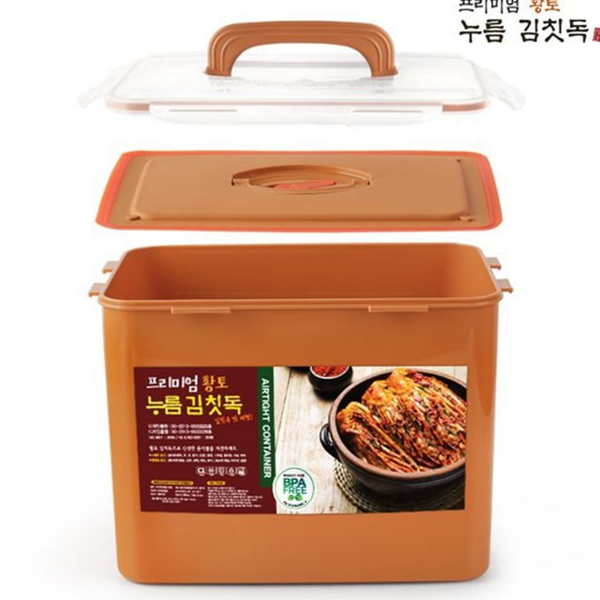 프리미엄 황토 김치통 누름 누름 김치통 김치냉장고 대형 용기 - 메인 이미지