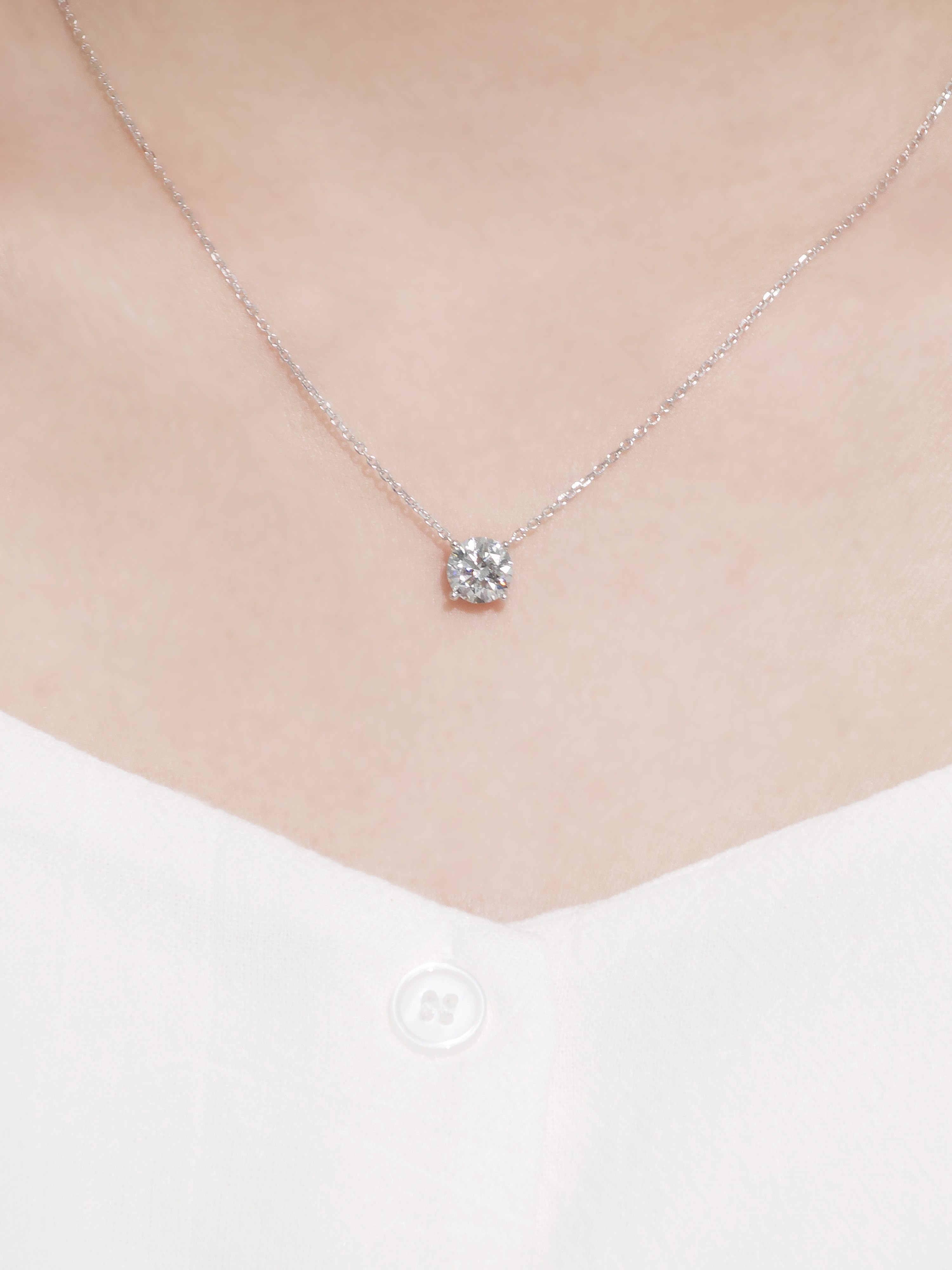 2캐럿 랩다이아 목걸이 일체형 4프롱 IGI 랩다이아몬드 D컬러 14k 18k - 상세 이미지 5