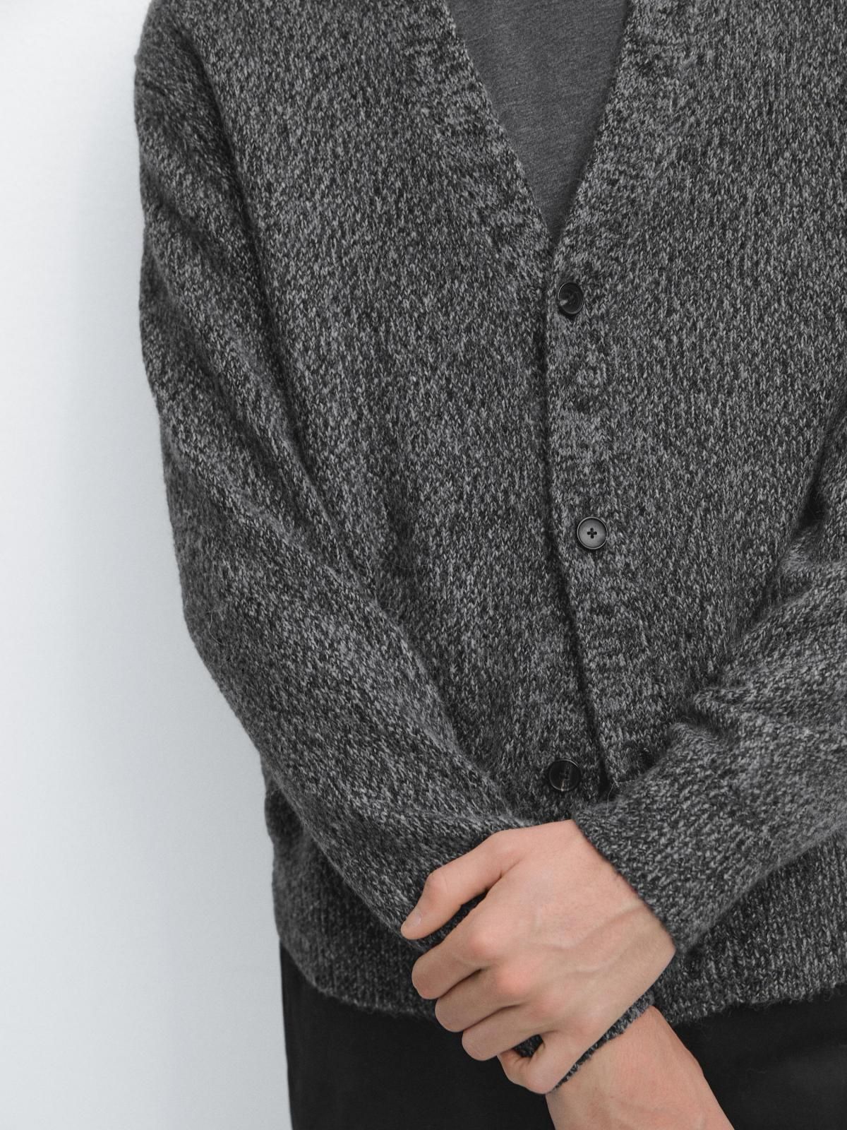 마시모두띠 프리미엄 울블렌드 브이넥 니트 카디건 1076/235 ANTHRACITE GREY - 상세 이미지 5