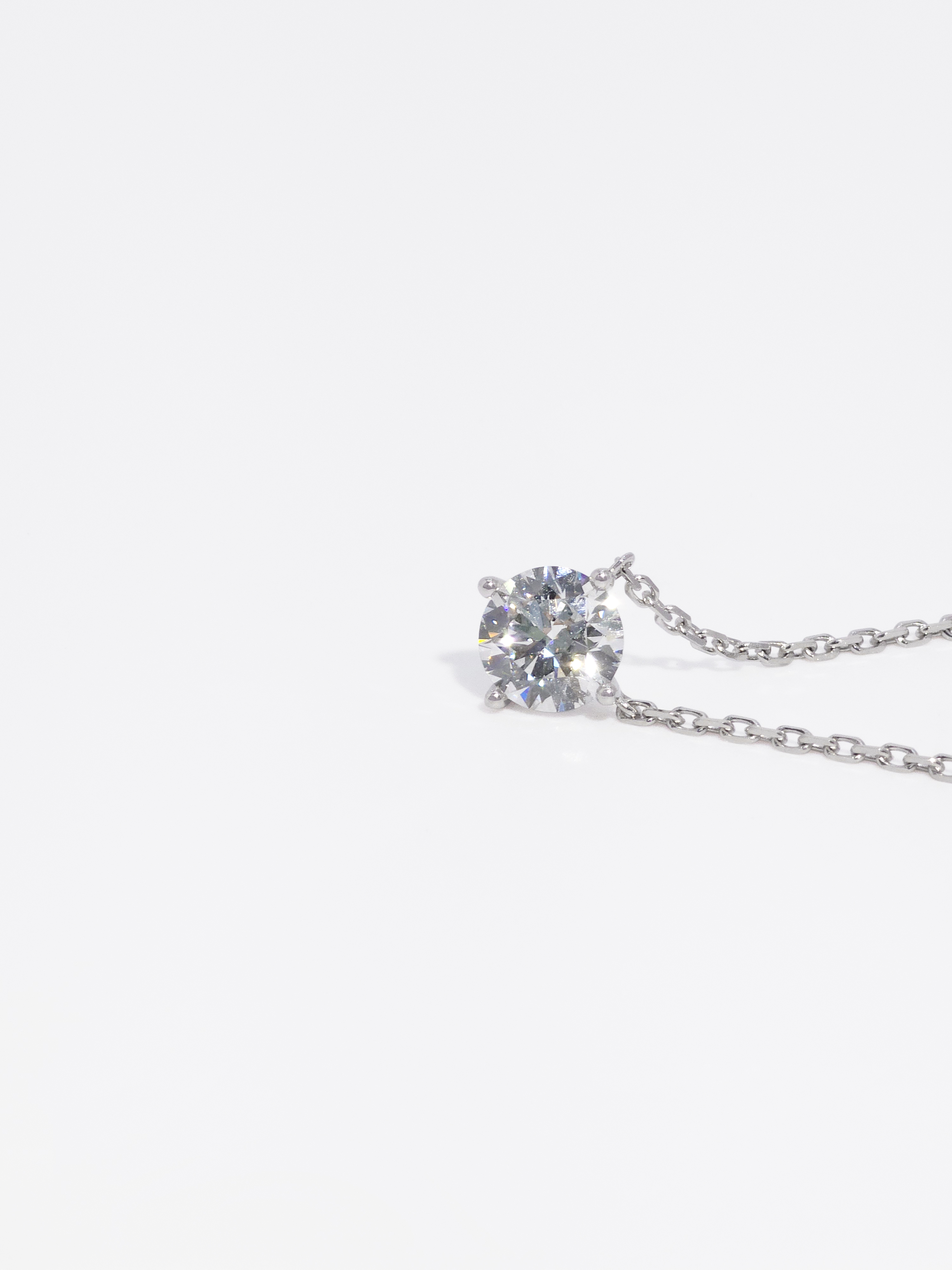 1.5캐럿 랩다이아 목걸이 일체형 4프롱 IGI 랩다이아몬드 D컬러 14k 18k - 상세 이미지 4