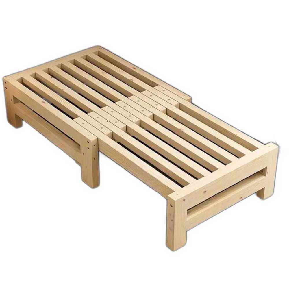 원목침대프레임 접이식 자취방 평상 공간활용 원룸 60x(110-200)cm - 상품 이미지