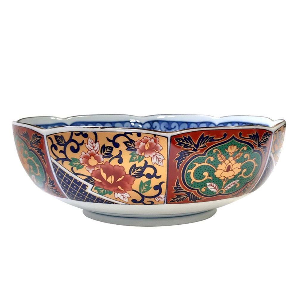 일본식기 야마고아리타 대면기(20.5cm) 작약꽃 - 상품 이미지