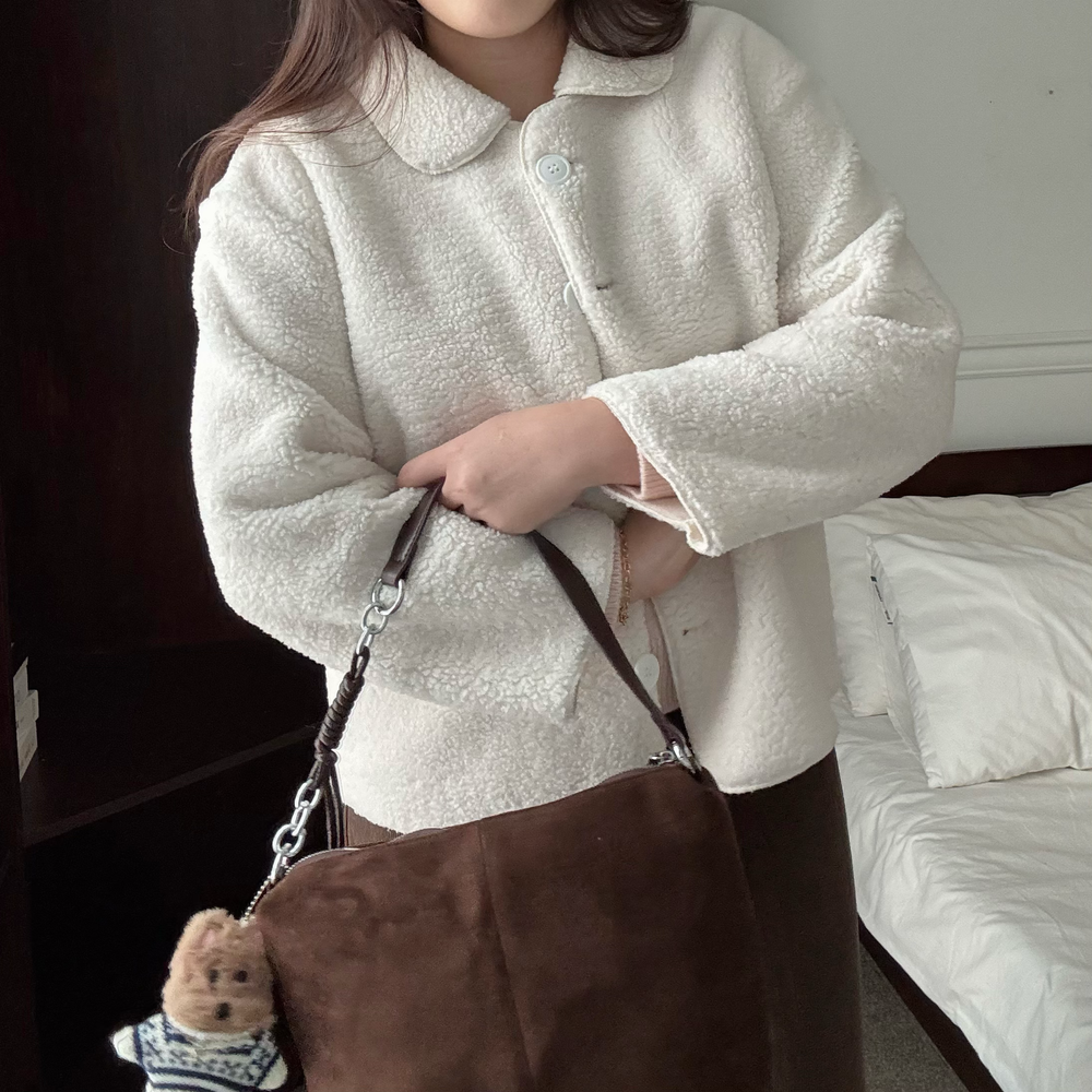 여성무스탕자켓 양털 뽀글이 무스탕 코트 - 상세 이미지 5