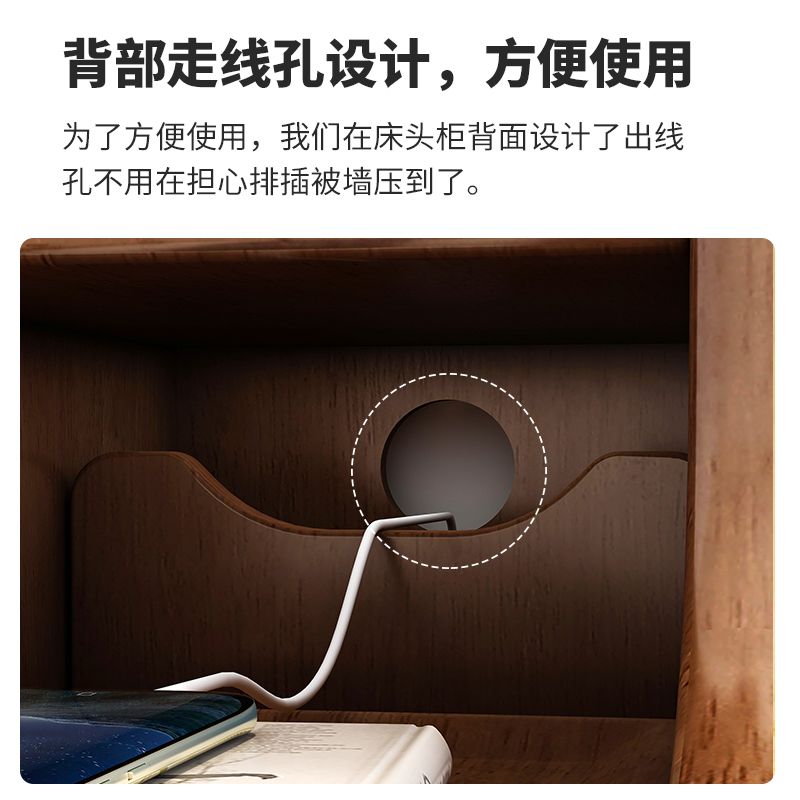 모듈협탁 서랍 틈새 샌달우드 침실 침대협탁 원목 침대 튤립 백단 40CM 더블 드로우 완전 조립(4피트 직접 설치) - 상세 이미지 4