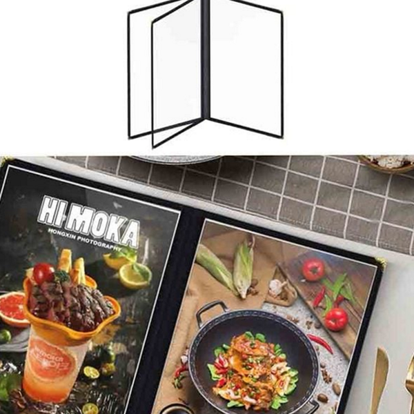 접이식 투명 메뉴판 책자형 a4 메뉴판 카페 식당 6페이지 바인더 - 상품 이미지