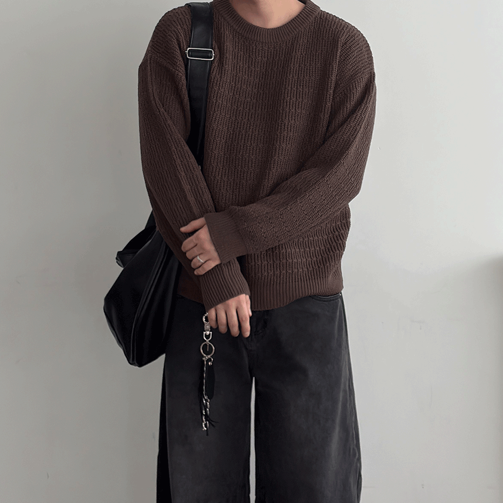 케이블니트 남자긴팔티 남자겨울니트 - 상세 이미지 3