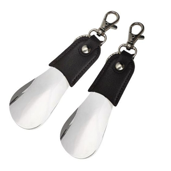 컴팩트 휴대용 구두주걱 열쇠고리 가죽 구두주걱 소가죽 14cm - 상품 이미지