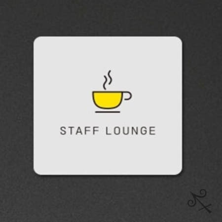 [컬레웨이브OEM]캔캔토토 STAFF LOUNGE 부착형 안내판 알림판 22x22cm 쉼터 안내사인
