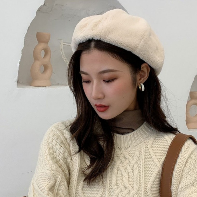 빵모자 화가모자 베레모 겨울 여성모자 패션 겨울모자 - 메인 이미지