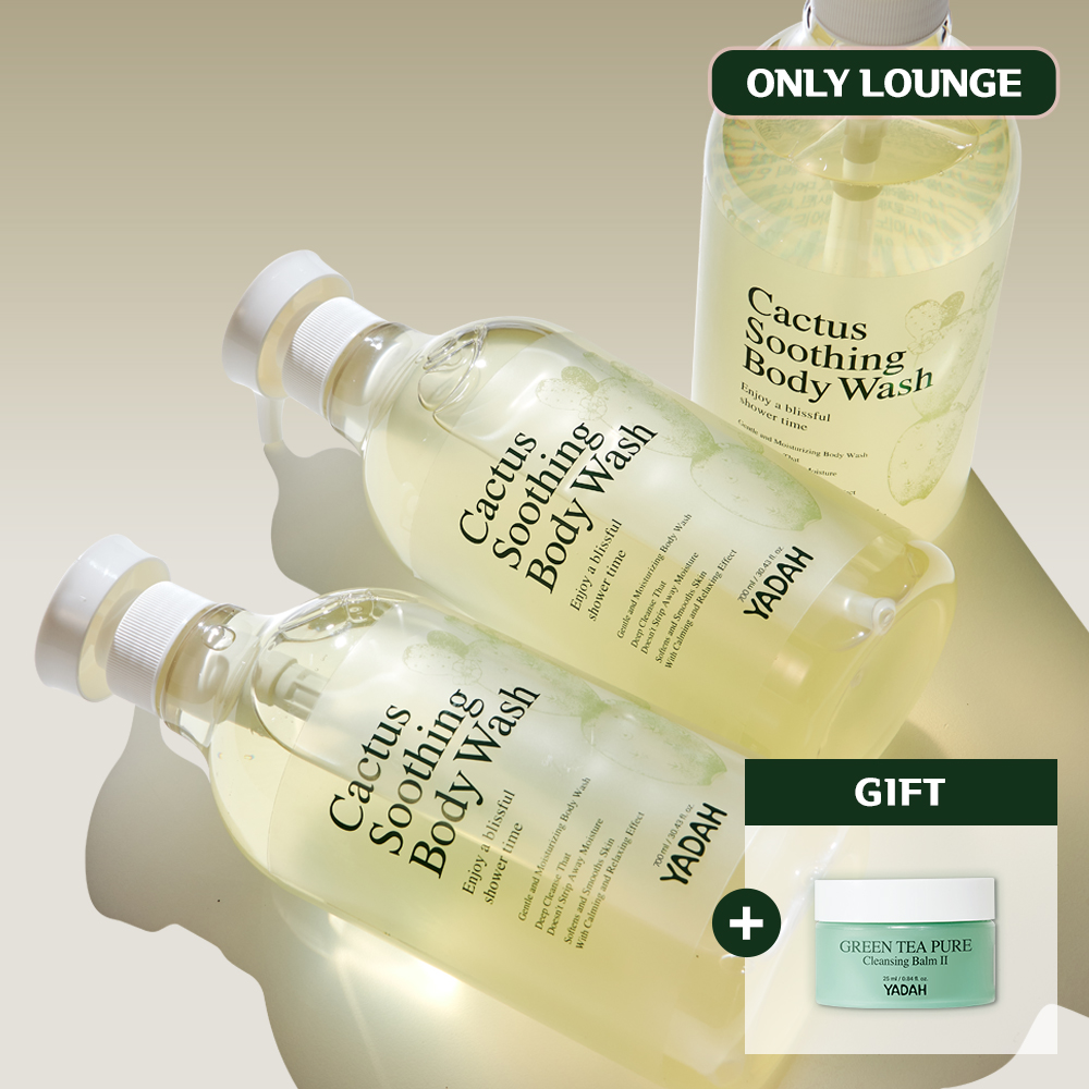 라운지 단독✨야다 선인장 수딩 바디워시 700ml, 3개(+클렌징밤 25ml) - 상품 이미지