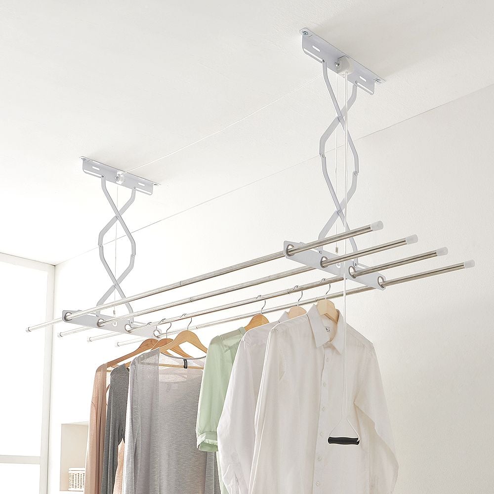 천장 빨래건조대 2단 125cm/베란다 천정형 건조대봉 - 상품 이미지