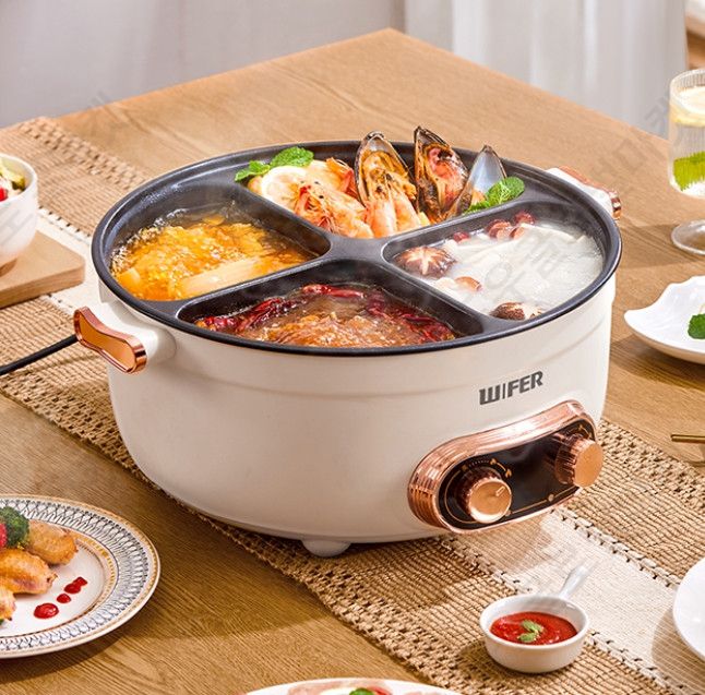 샤브샤브기계 전기 전골냄비 분할 대용량 곰솥 훠거 - 상세 이미지 4