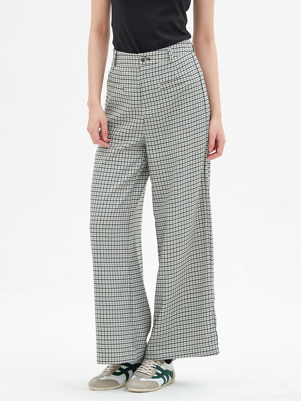 [엘씨브이] WIDE FIT CHECK PANTS - 상품 이미지