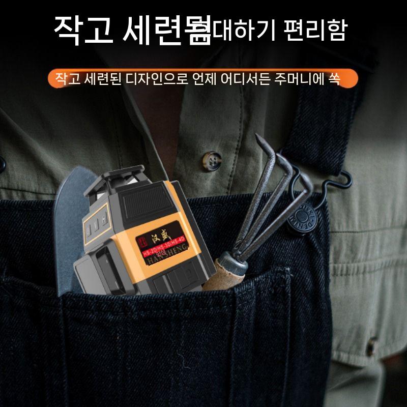 미니레이저레벨기 멀티 테스터기 레이저레벨기 수평기 빨간불 8선식(이중 수직 수평X) - 상세 이미지 3