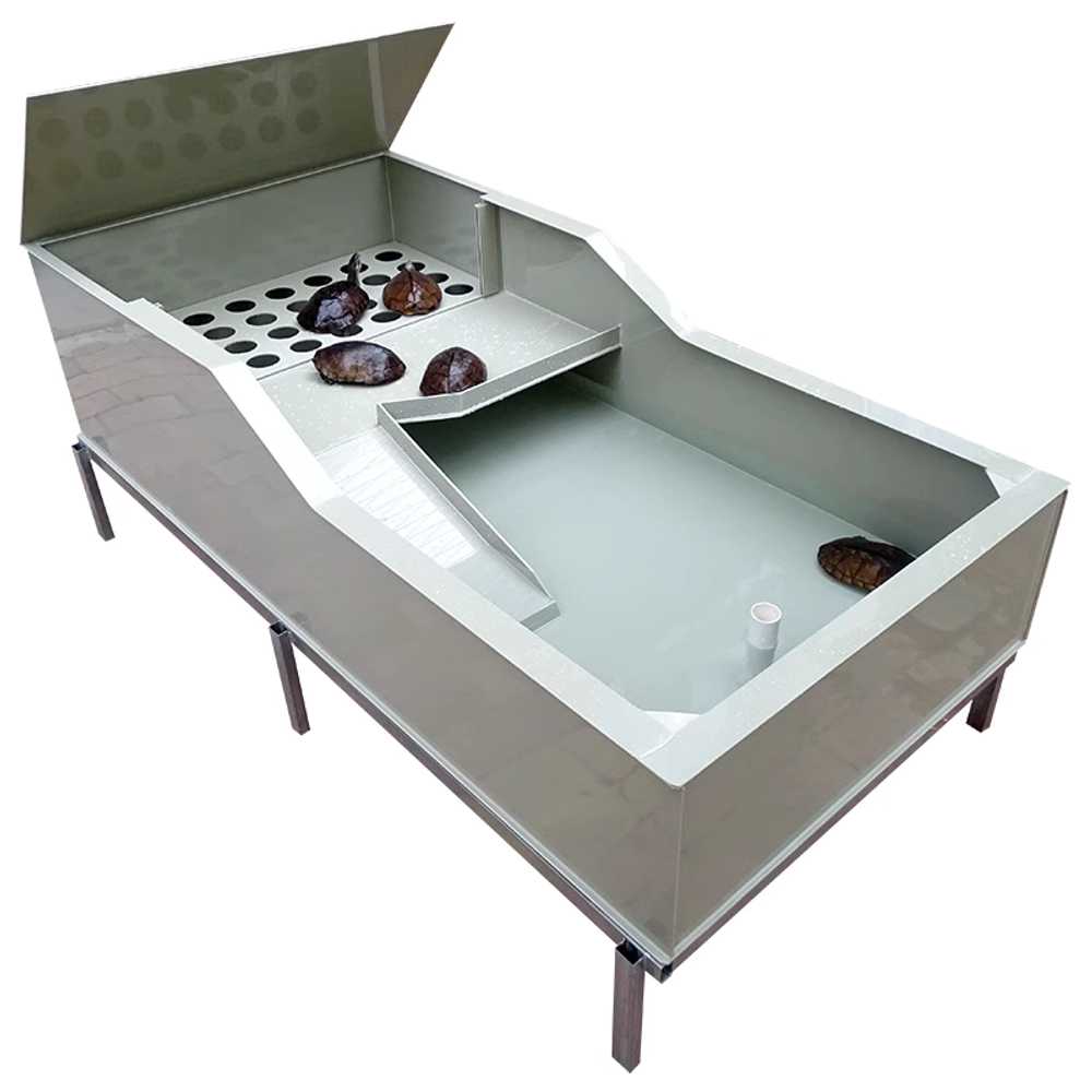 거북이 수조 플라스틱 가정용 발코니 그물망 사육장 80x45x35 이미지 6