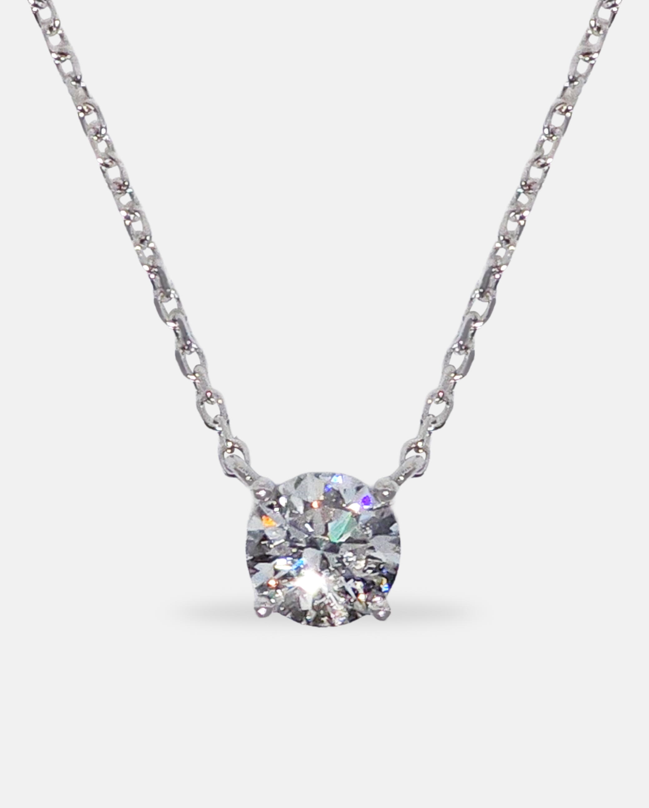2캐럿 랩다이아 목걸이 일체형 4프롱 IGI 랩다이아몬드 D컬러 14k 18k - 메인 이미지