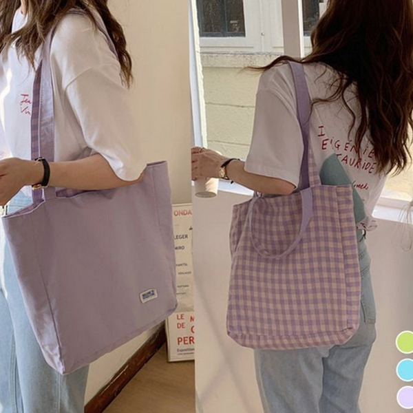 내추럴 여성 숄더백 코튼 천 숄더백 빅사이즈 데일리 학생 - 상품 이미지