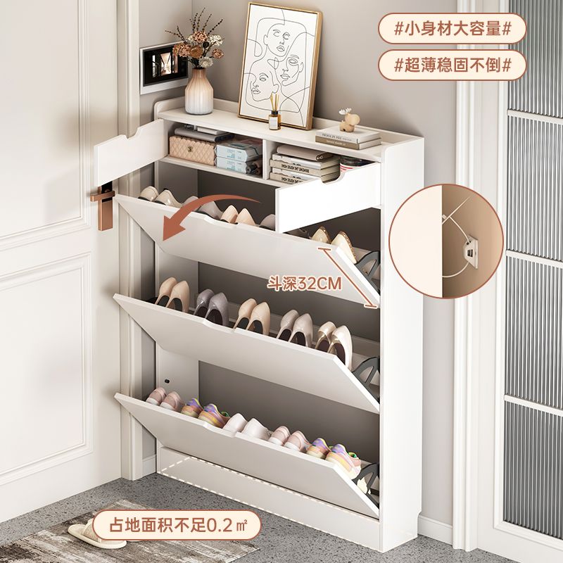 슬림 신발장 정리대 수납장 붙박이 신발 좁은 기본 L50 W17 H85cm - 상세 이미지 3