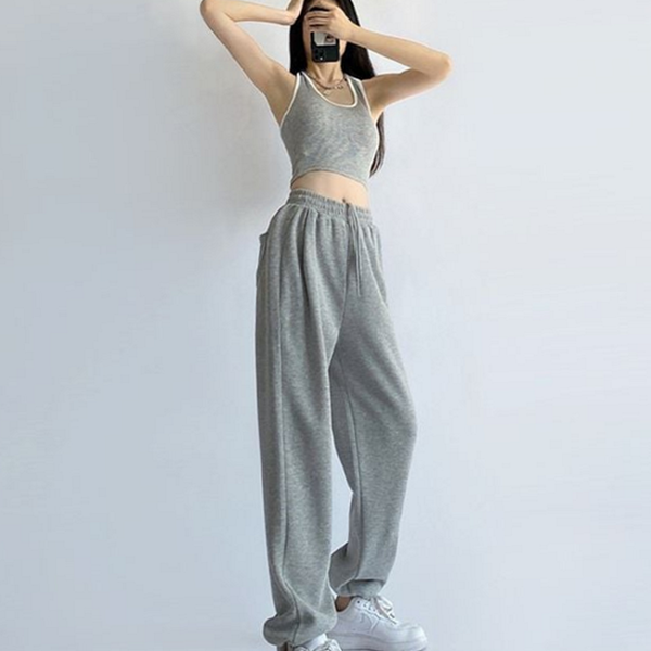 루즈핏 여성 와이드 팬츠 투웨이 여성 조거 팬츠 데일리 스트링 - 상품 이미지