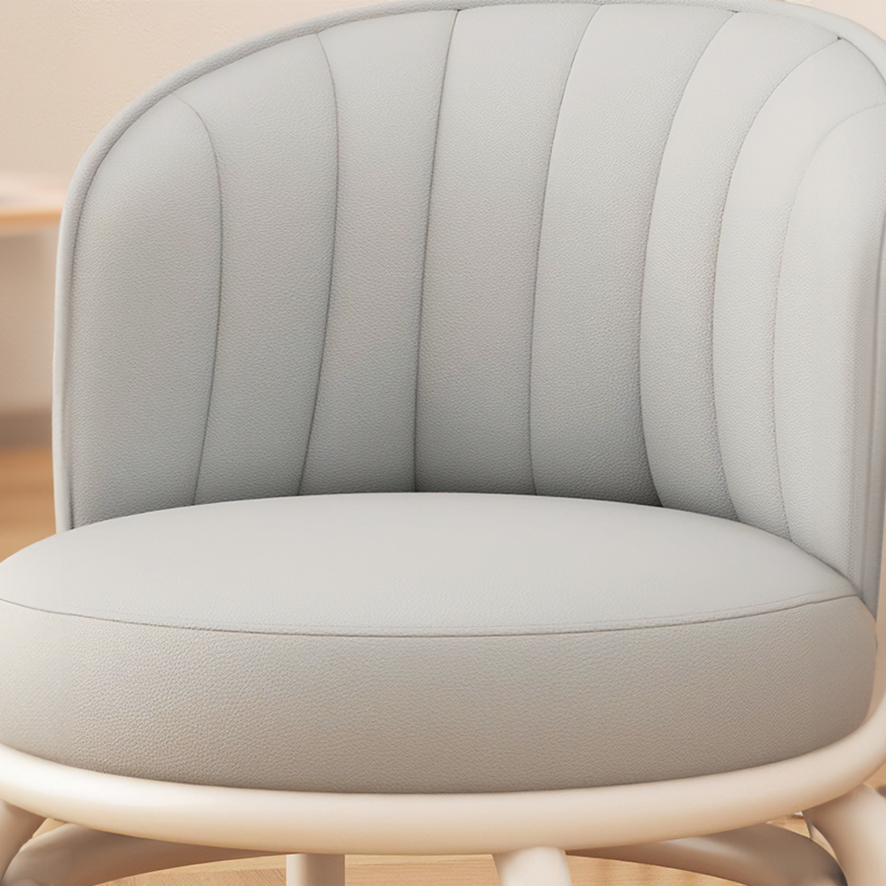 원형 스툴 등받이 낮은 의자 바퀴 달린 스톨 화이트