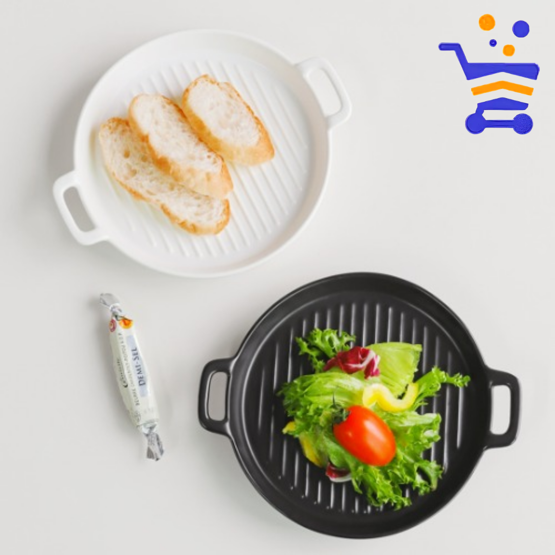 체리쉬 가정용 원형 핸들 플레이트 (S 화이트) 업소용 그릇 - 메인 이미지