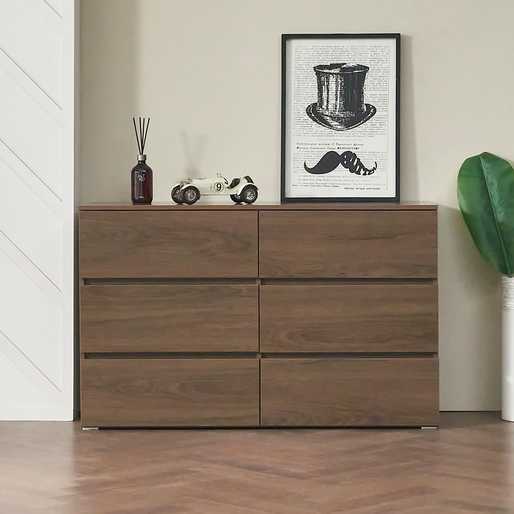 시그마 옷 서랍장 드레스룸 틈새 수납장 1200x400x750mm, 3단, 월넛 - 상세 이미지 3