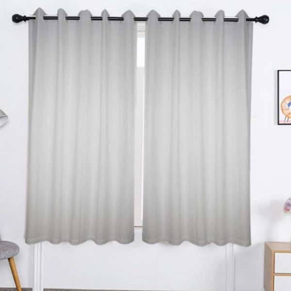 먼지없는 쉬폰 암막 커튼 레이어드 이중 암막 커튼 아일렛 침실