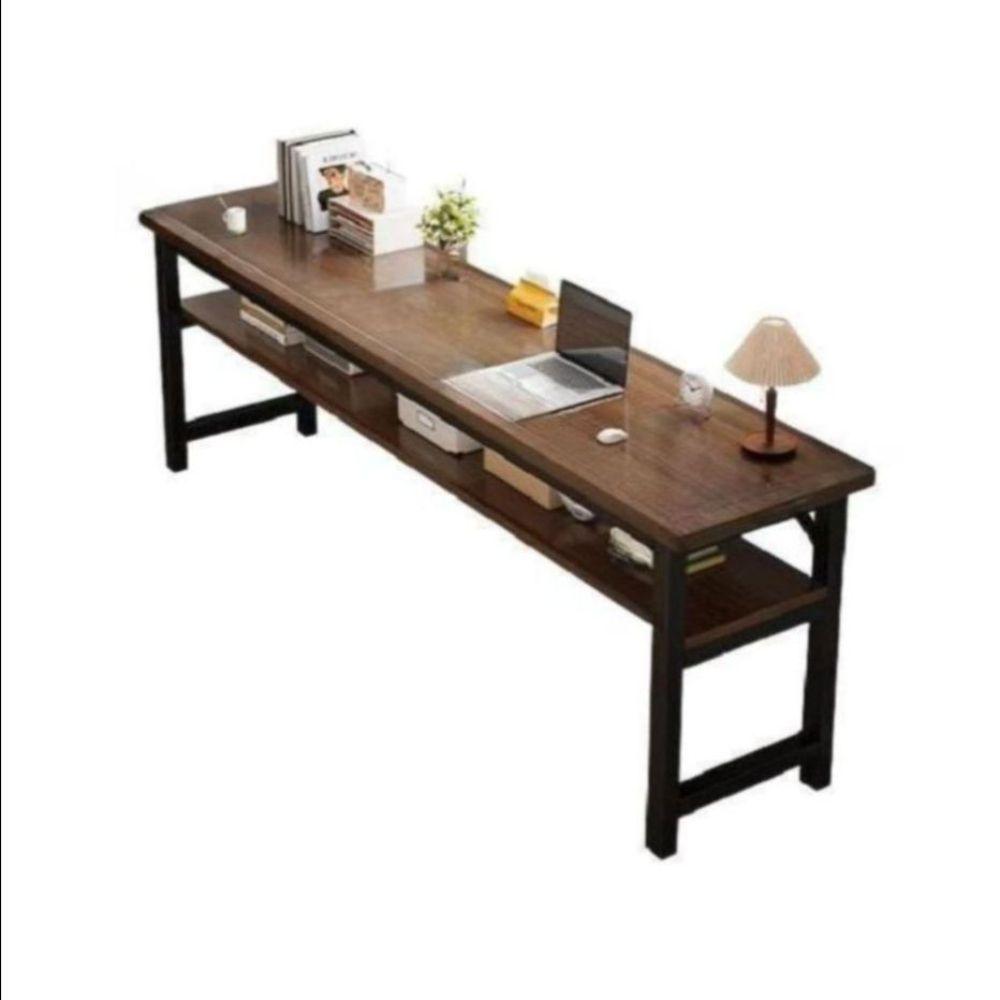 긴테이블 책상 가늘고 틈새 탁자 긴 2단 블랙 오크 100cm - 상품 이미지