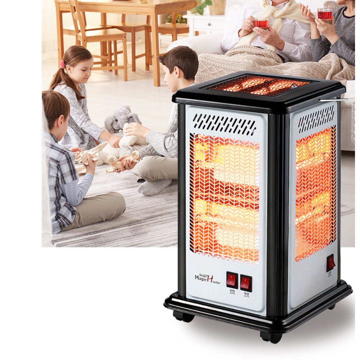 업소용 전기 히터 온열기 5방 난로 오방 히터 가정용 히터