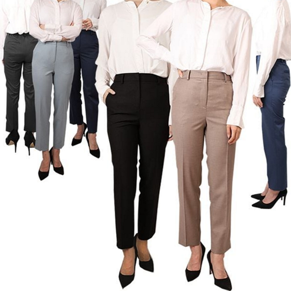 슬랙스 여자 정장 바지 테이퍼드 여성 정장 바지 면접 하객룩 - 상품 이미지