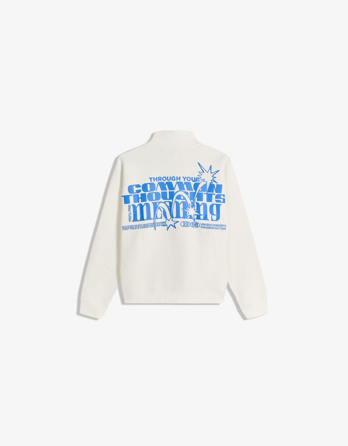 버쉬카 프린트 하프집업 스웨트셔츠 아이보리 7410/732 OFF WHITE - 상세 이미지 3
