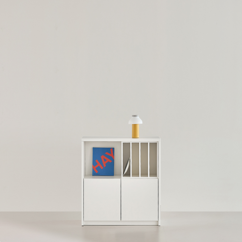 루베오 책장 800 (하부 1단 도어형), 2단, 화이트 - 상세 이미지 2