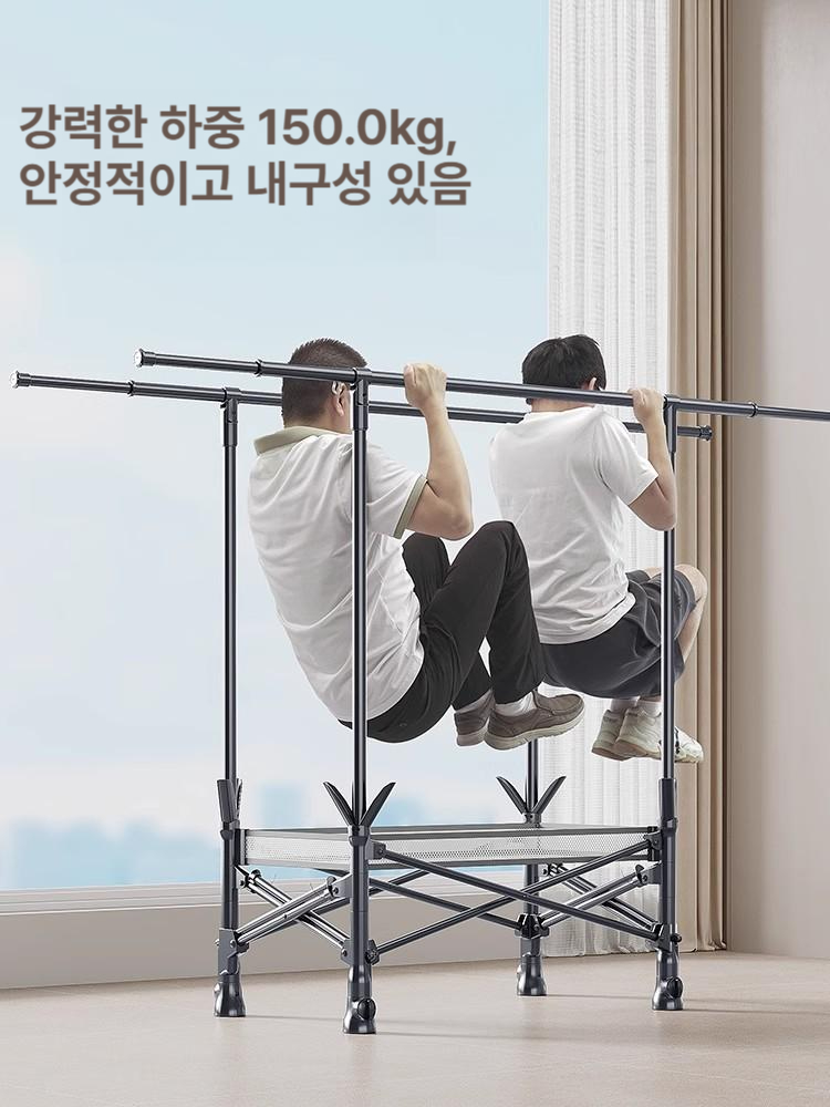 튼튼한 접이식 실내 빨래 이불 건조대 대형 이동식 스틸 양날개 건조대 - 상세 이미지 4