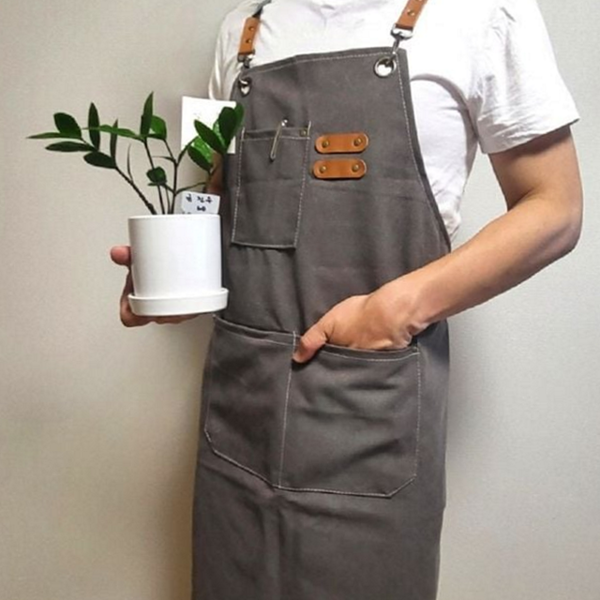핸드메이드 캔버스 앞치마 워크 생활 방수 앞치마 실용적 주방 공방