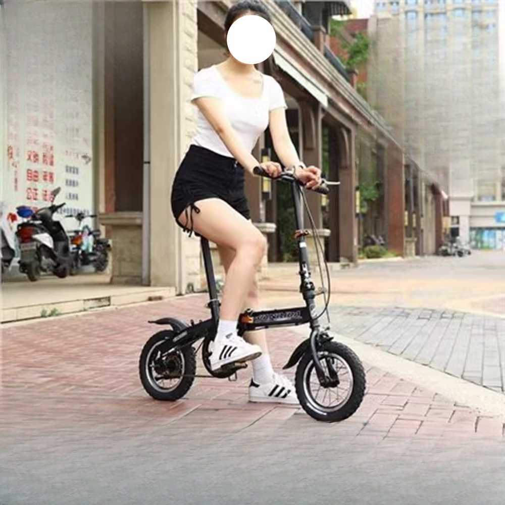 컴팩트 미니벨로 경량 프레임 도시 라이딩 자전거 14인치 화이트 단일 기어 - 상세 이미지 2