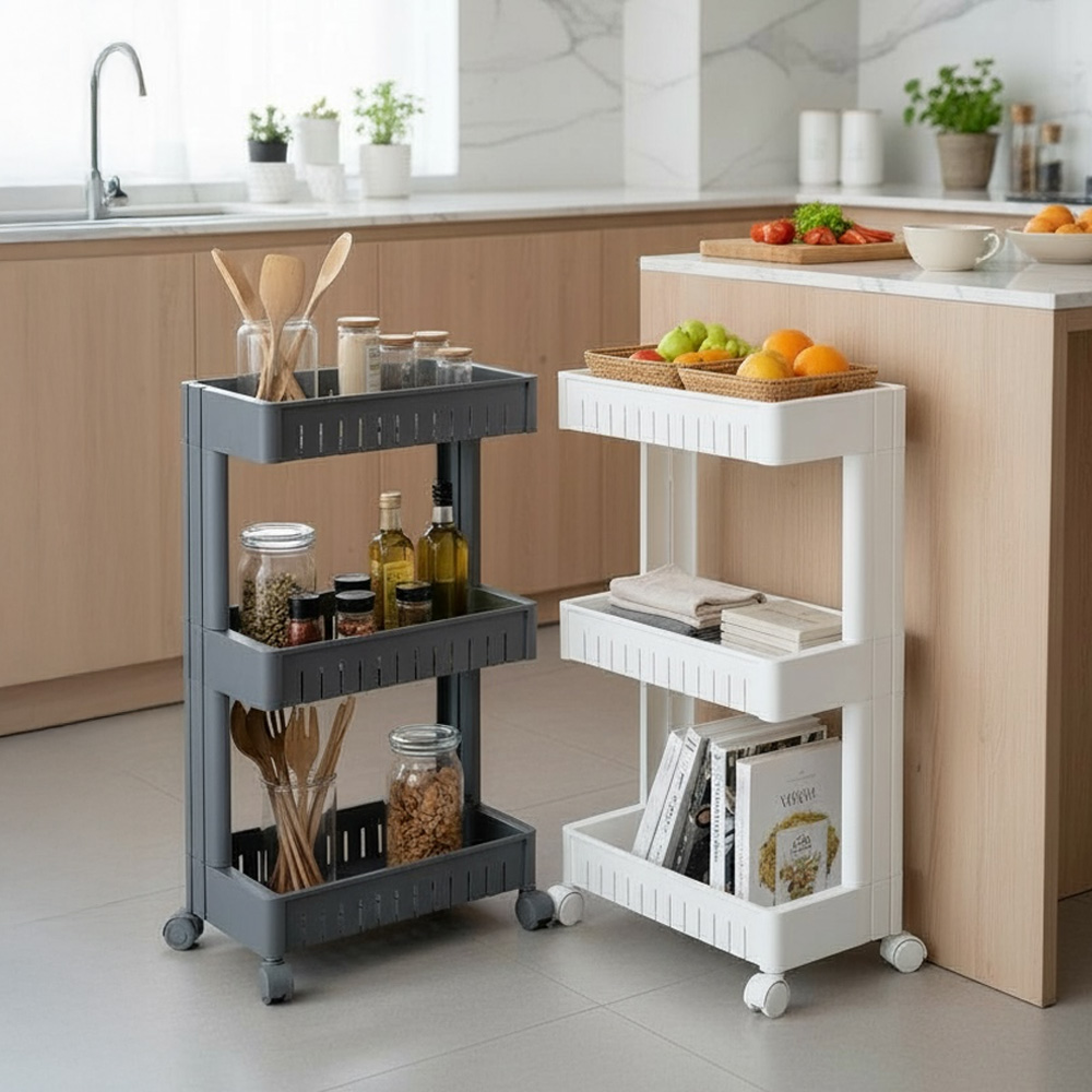 세탁실 정리함 다용도실 옆 틈새 세탁세제 정리선반 3단 중형