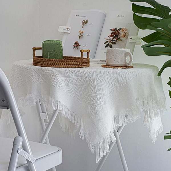북유럽 원형 식탁보 헤링본 사각 식탁보 테이블보 인테리어
