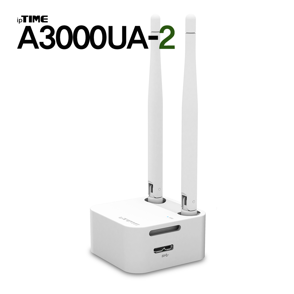 ipTIME A3000UA2 무선 랜카드 와이파이 수신기 외장형 안테나 노트북 데스크탑용 - 상품 이미지
