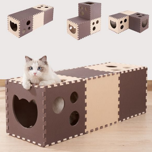 조립식 고양이 터널 하우스 반려동물 고양이 장난감 터널 숨숨 활동 - 메인 이미지