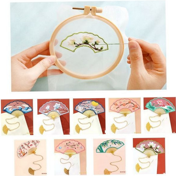 수놓는 diy 자수 책갈피 취미용 초보자 자수 키트 북마크 공예 - 상품 이미지