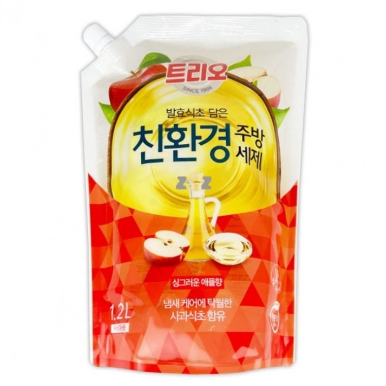 트리오 주방 세제 발효식초 설거지 세제 사과향 1.2L - 메인 이미지