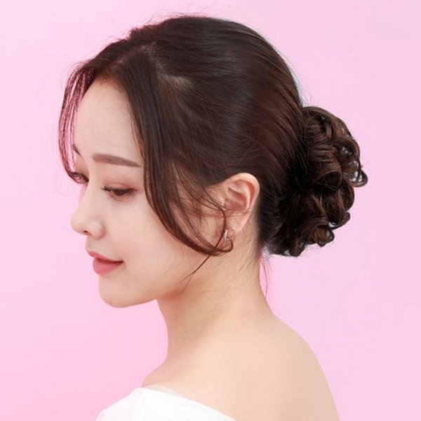포니테일 업스타일 가발 똥머리 곱창 헤어 가발 일상용 간편한 - 상품 이미지