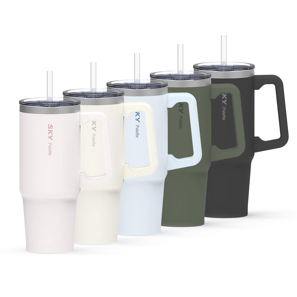 팔레트 대용량 차량용 데일리 텀블러 30oz (손잡이)+빨대 900ml, 블로썸 핑크 - 상세 이미지 2